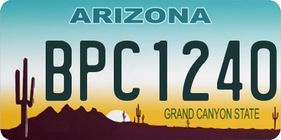 AZ license plate BPC1240