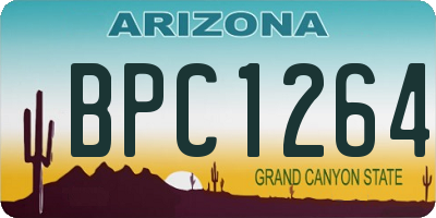 AZ license plate BPC1264
