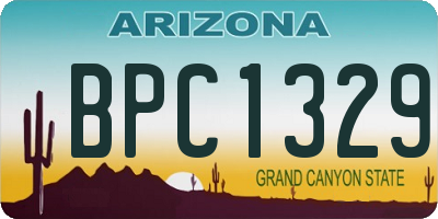 AZ license plate BPC1329