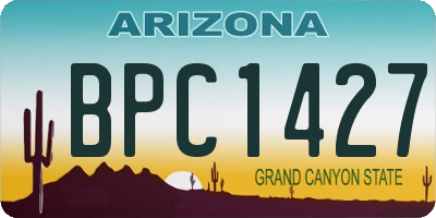 AZ license plate BPC1427