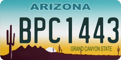 AZ license plate BPC1443