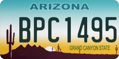 AZ license plate BPC1495