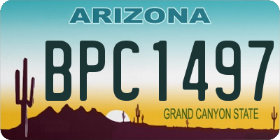AZ license plate BPC1497