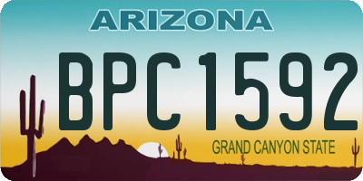 AZ license plate BPC1592