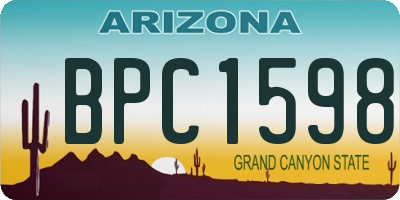 AZ license plate BPC1598