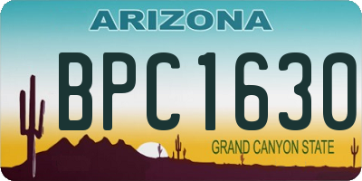 AZ license plate BPC1630