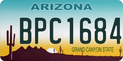 AZ license plate BPC1684