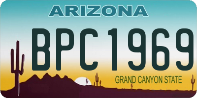 AZ license plate BPC1969
