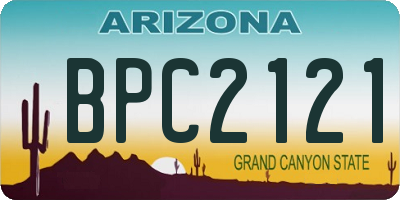 AZ license plate BPC2121