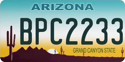 AZ license plate BPC2233