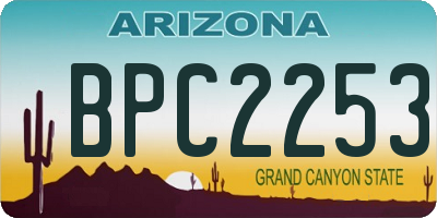 AZ license plate BPC2253