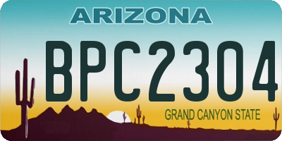 AZ license plate BPC2304