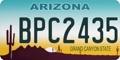 AZ license plate BPC2435