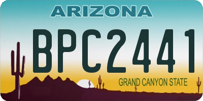 AZ license plate BPC2441