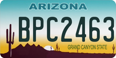 AZ license plate BPC2463