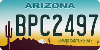 AZ license plate BPC2497