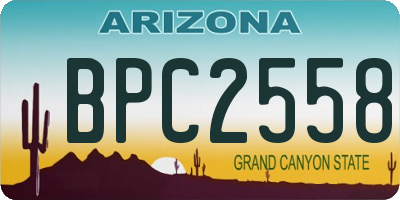 AZ license plate BPC2558
