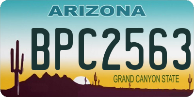 AZ license plate BPC2563