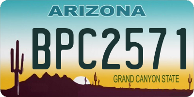 AZ license plate BPC2571