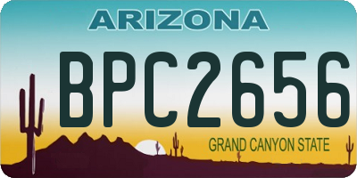 AZ license plate BPC2656