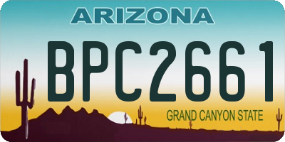 AZ license plate BPC2661
