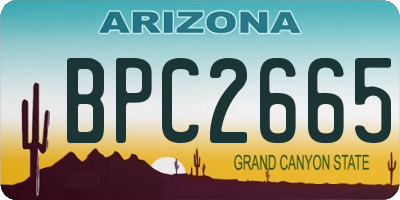 AZ license plate BPC2665