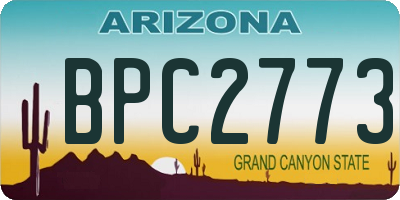 AZ license plate BPC2773