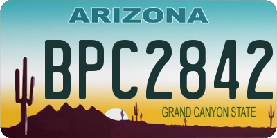 AZ license plate BPC2842