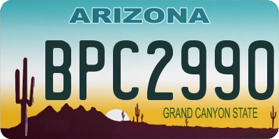 AZ license plate BPC2990