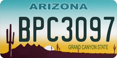 AZ license plate BPC3097