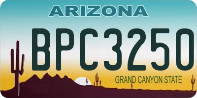 AZ license plate BPC3250