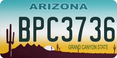 AZ license plate BPC3736