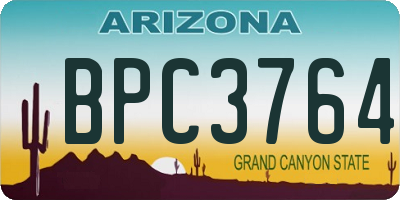 AZ license plate BPC3764