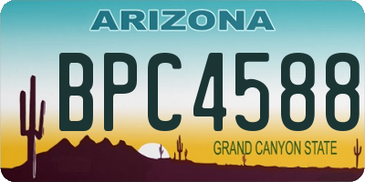 AZ license plate BPC4588