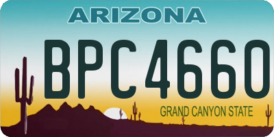 AZ license plate BPC4660