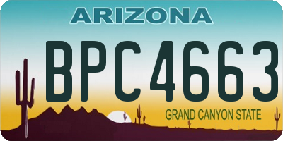 AZ license plate BPC4663