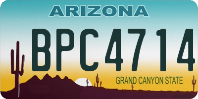 AZ license plate BPC4714
