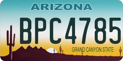 AZ license plate BPC4785