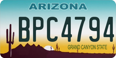 AZ license plate BPC4794