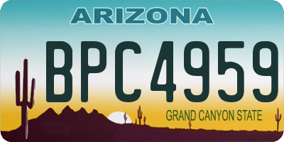 AZ license plate BPC4959