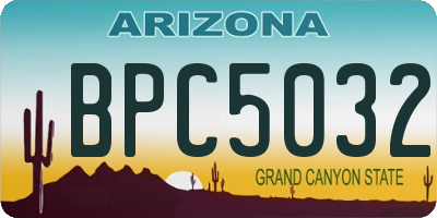 AZ license plate BPC5032