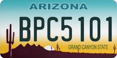 AZ license plate BPC5101