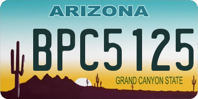 AZ license plate BPC5125