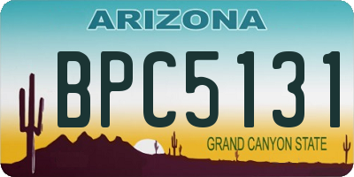 AZ license plate BPC5131