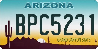 AZ license plate BPC5231