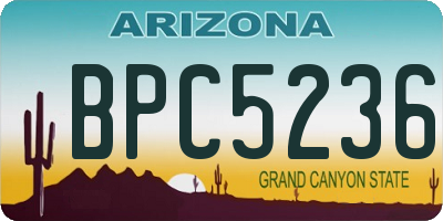 AZ license plate BPC5236