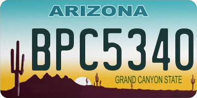 AZ license plate BPC5340