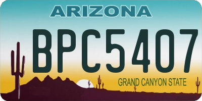 AZ license plate BPC5407