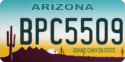 AZ license plate BPC5509
