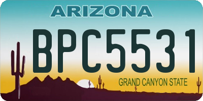 AZ license plate BPC5531